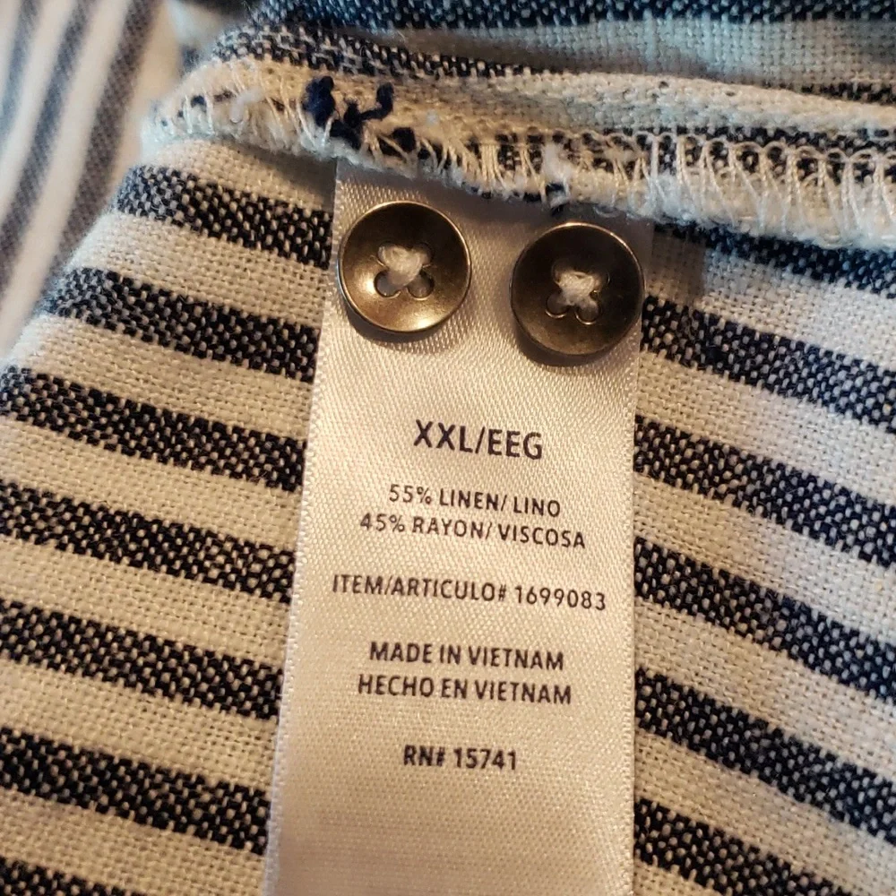 SPLENDID Sleeveless Button Front Striped Top Tunic XXL NWOT - Picture 11 of 12